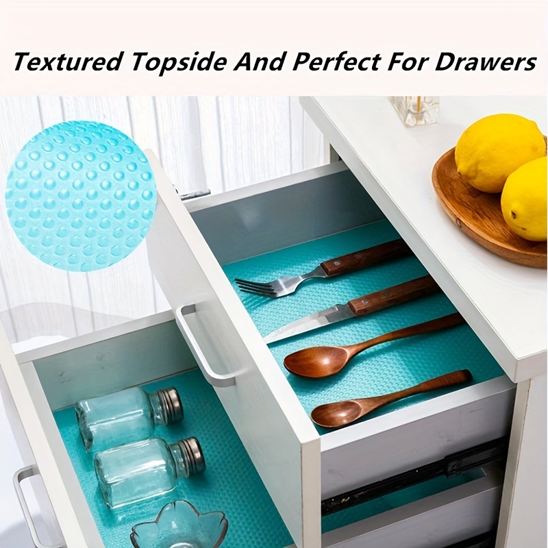 4pcs Home Kitchen Fridge Eva Antibacterial Antifouling Mildew Moisture Absorption Pad Refrigerator Mats Easy Clean, Blue