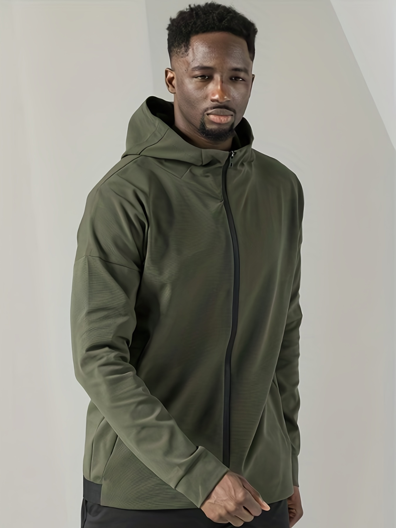 Lightweight hooded store sweat jacket