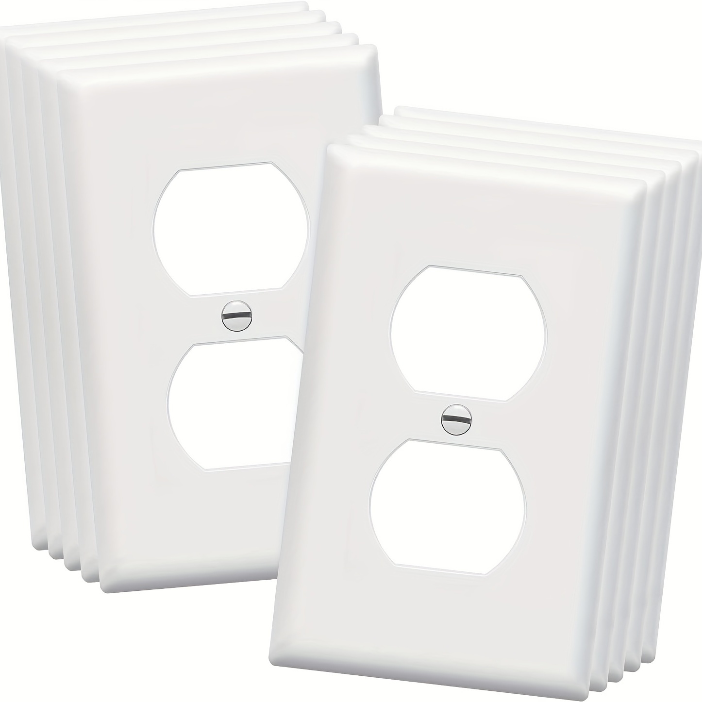 2pcs/10pcs Wall Plates Kit, Electrical Outlet Covers, Standard Size  Unbreakable Polycarbonate Thermoplastic, Electric Receptacle Plug Covers,,  White