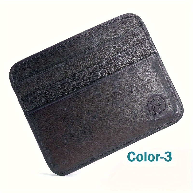 Image of Men's Minimalist Wallets Genuine Leather Front Pocket Credit Card Holder Slim Change Bag