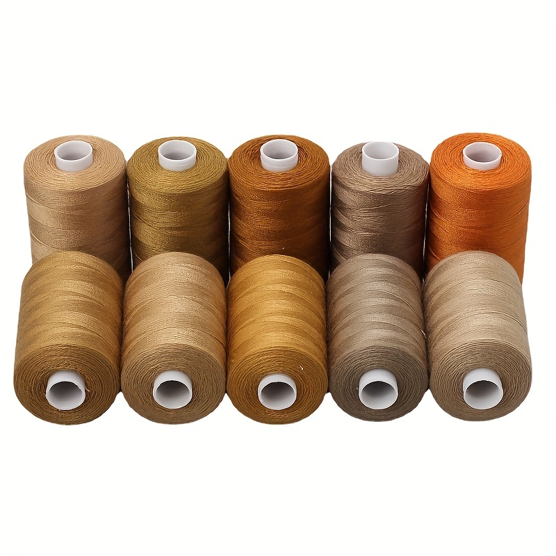 10 Rolls Set 1000 Yards Sewing Thread Polyester Threads For Sewing  Needlework Quilting Overlock Embroidery Hand Repair Thread Brown Series