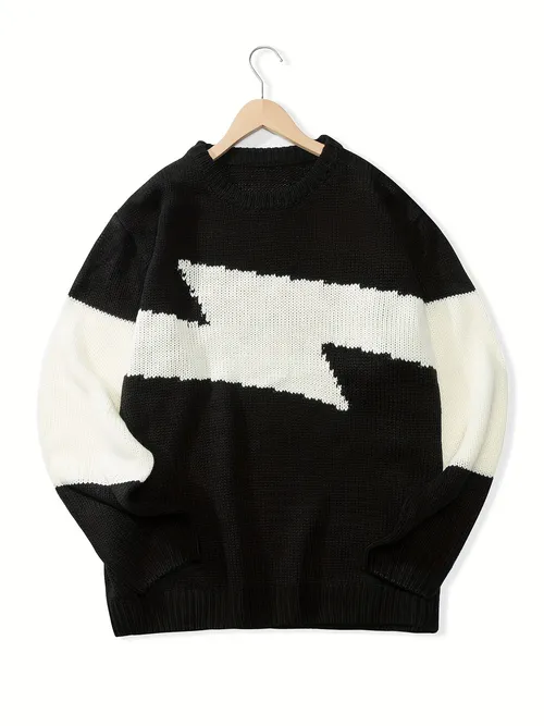 Black Long Sweaters For Men - Temu