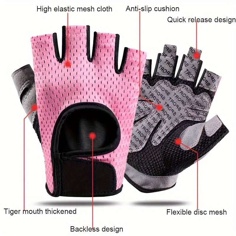 Guantes para Pesas Gym Mesh Talla S Color Rosado