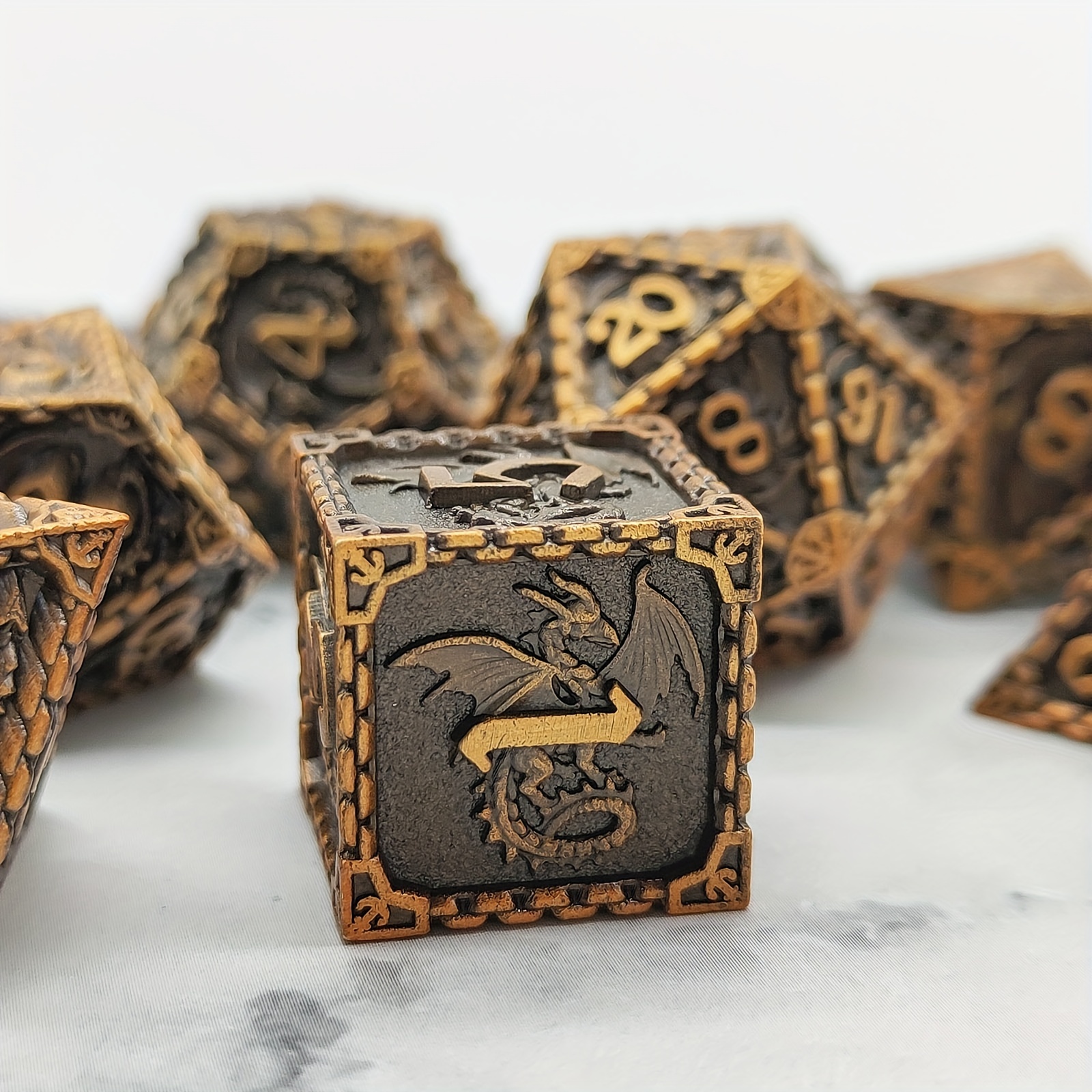 Metal Dice Set, Distraction Free Dice Set, Polyhedral Dice - D20.