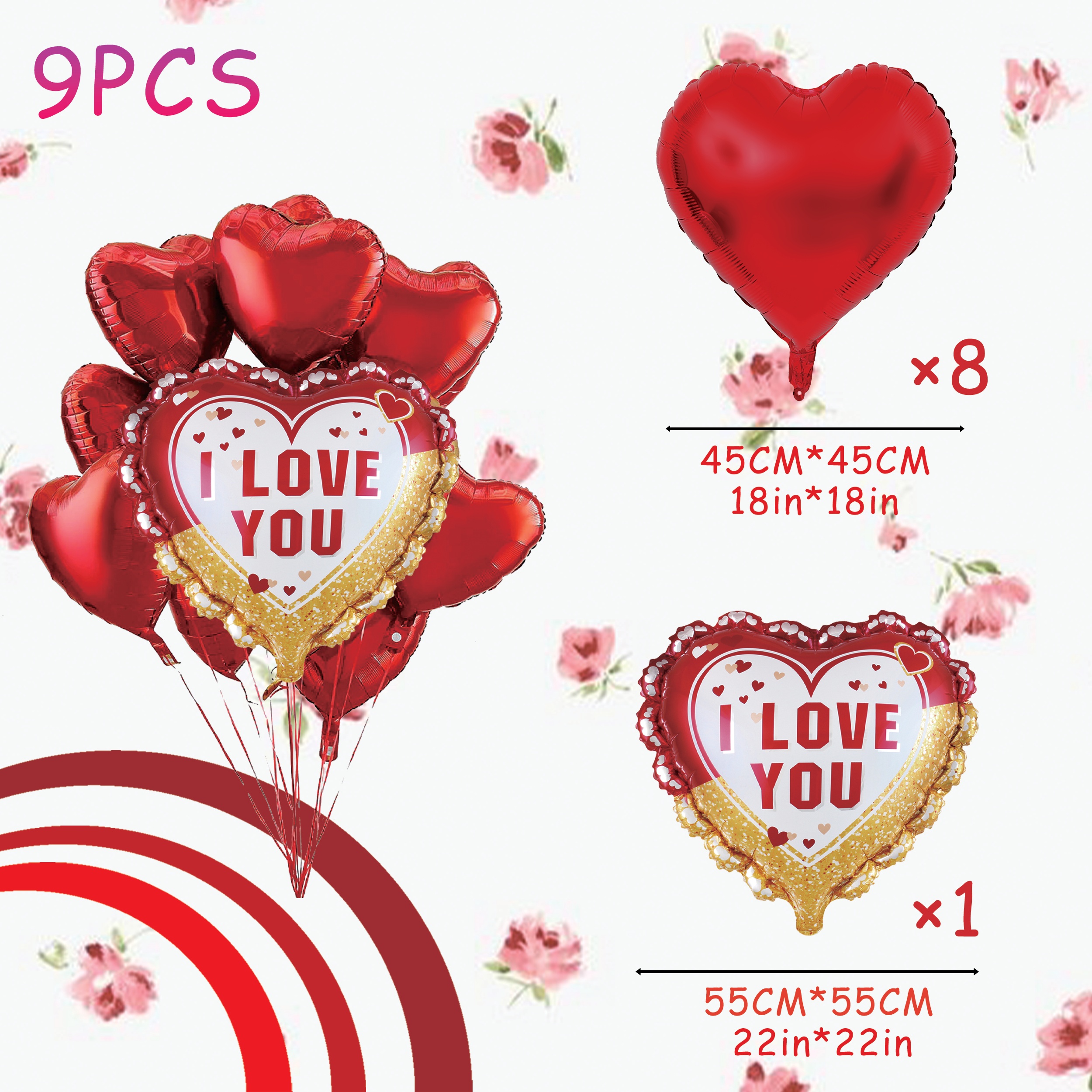 9pcs Set Palloncini Love Decorazioni San - Temu Italy