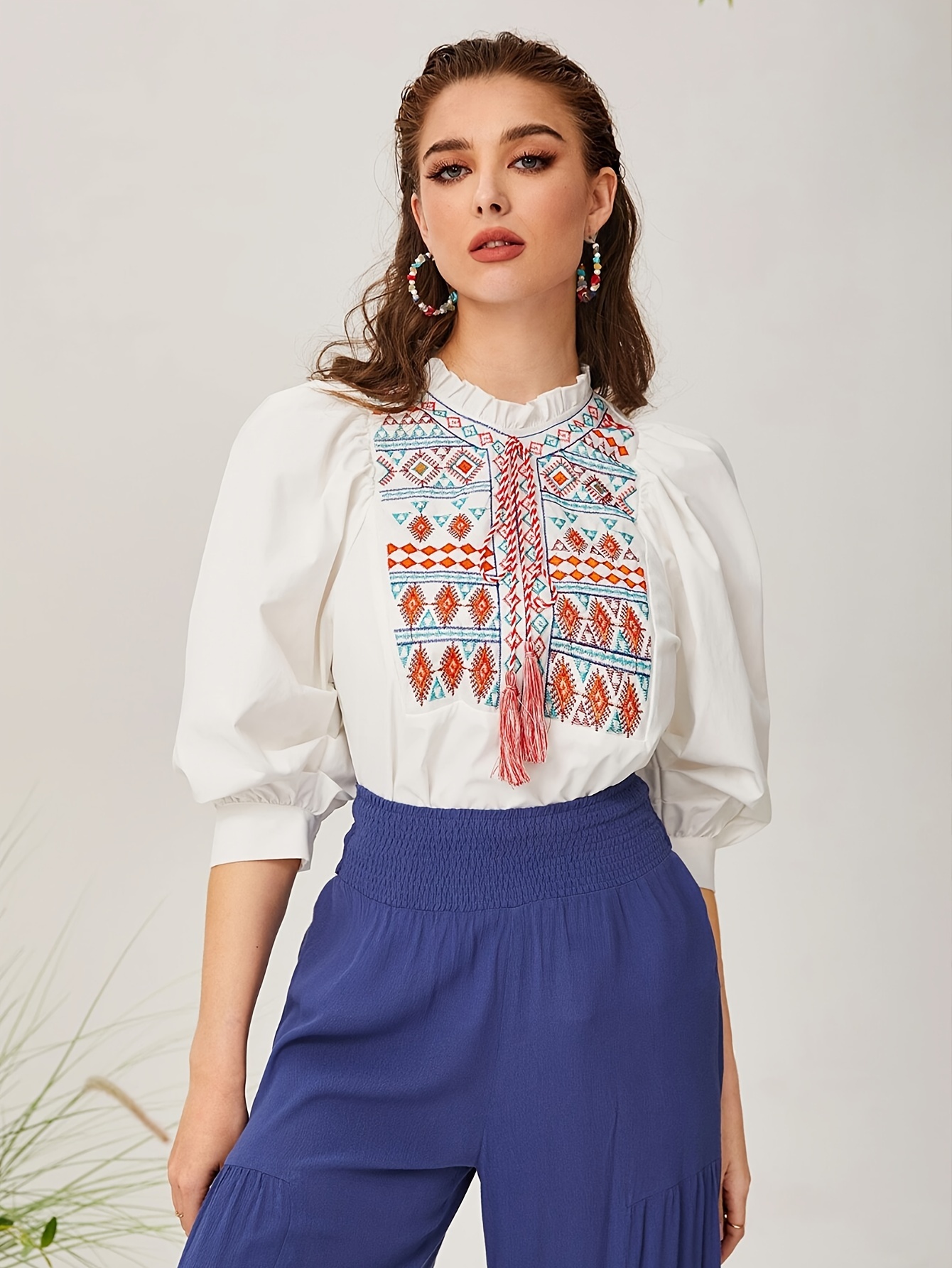 Embroidered Top - Temu United States