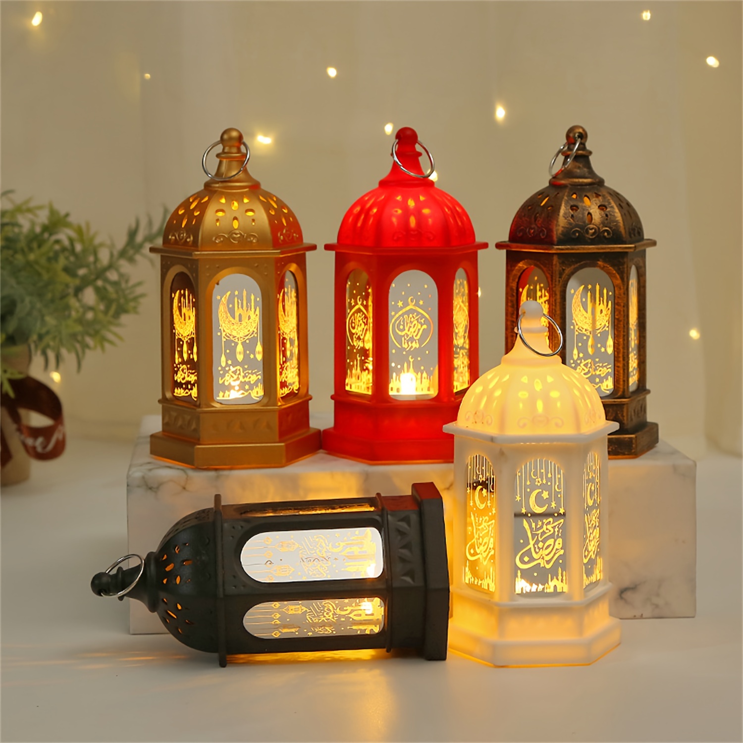  Ramadan Lantern LED Decoration Light - Eid Mubarak Battery  Powered Night Light Decoration Table Lamp Ramadan Decoration, LED Eid Night  Light for Muslims,Islamic Table Decor (Black) : Home & Kitchen
