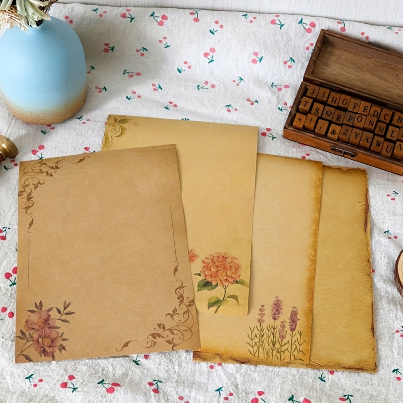 16 Sheets of Vintage Letter Papers, Vintage Stationary Paper, Different  Vintage Retro Style