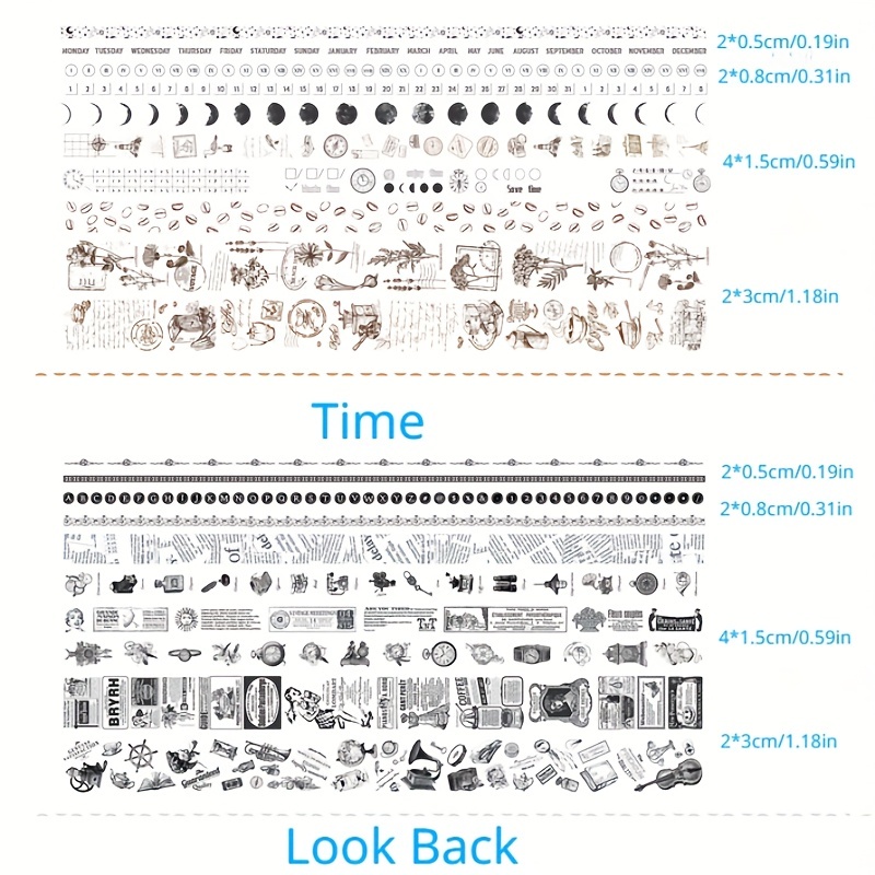 10 Rolls Flushing Series Washi Tape Student Journal Sticker Set