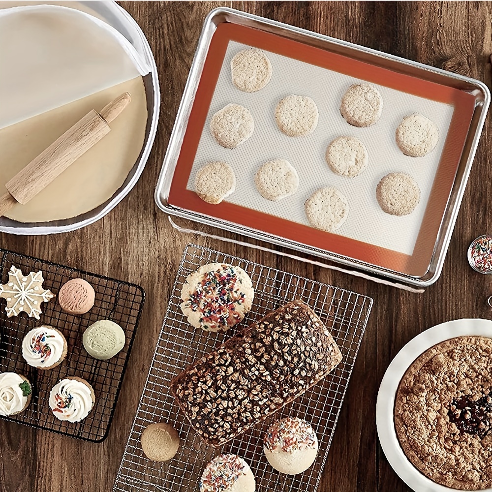 Silicone Baking Mat, Heat Resistant Reusable Baking Mat, Oven Liner Sheet,  Cake Pan Mat, For Macaron, Cookie, Baking Tools, Kitchen Accessories - Temu