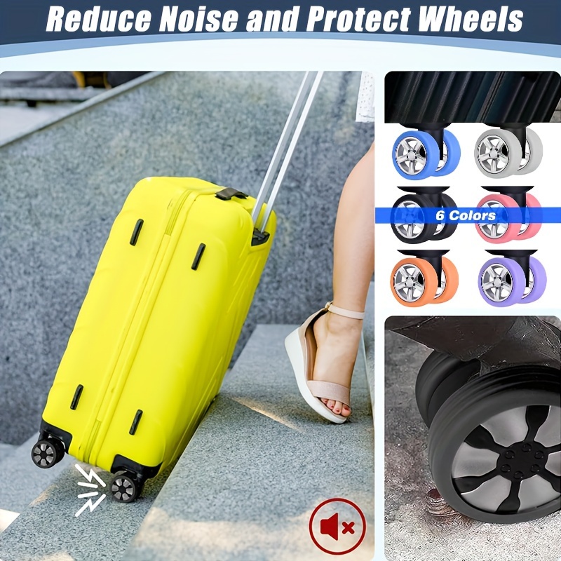 8PCS/Set Silicone Suitcase Wheels Protection Cover Travel Luggage  Accessories