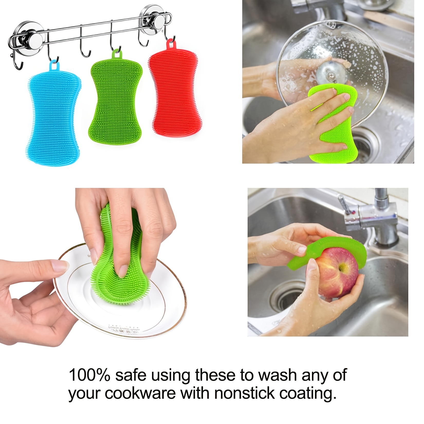 Reusable Dish Washing Silicone Sponges silicone Sponge - Temu