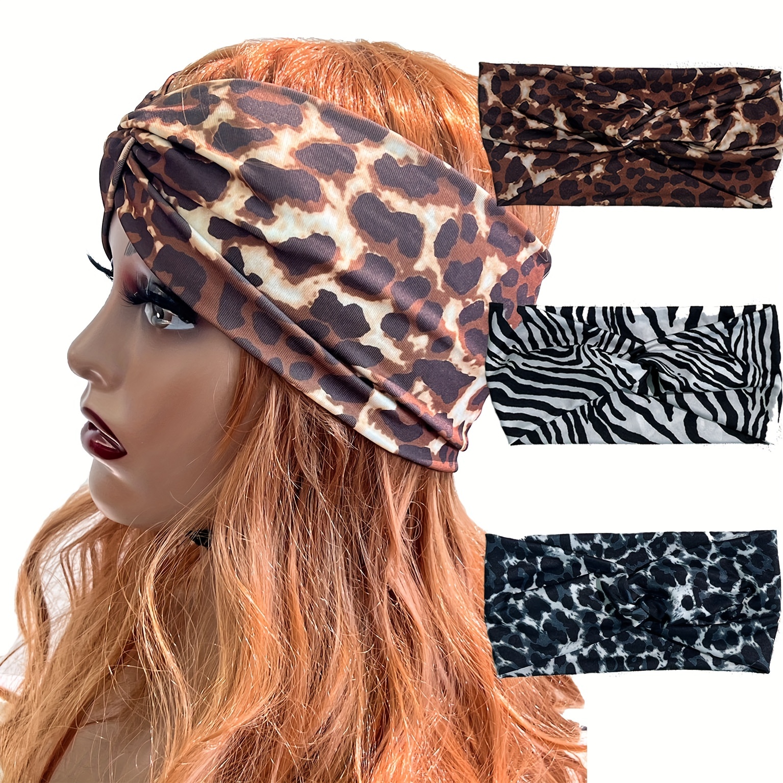 Deal of The Night Leopard Print Twilly Scarf Set