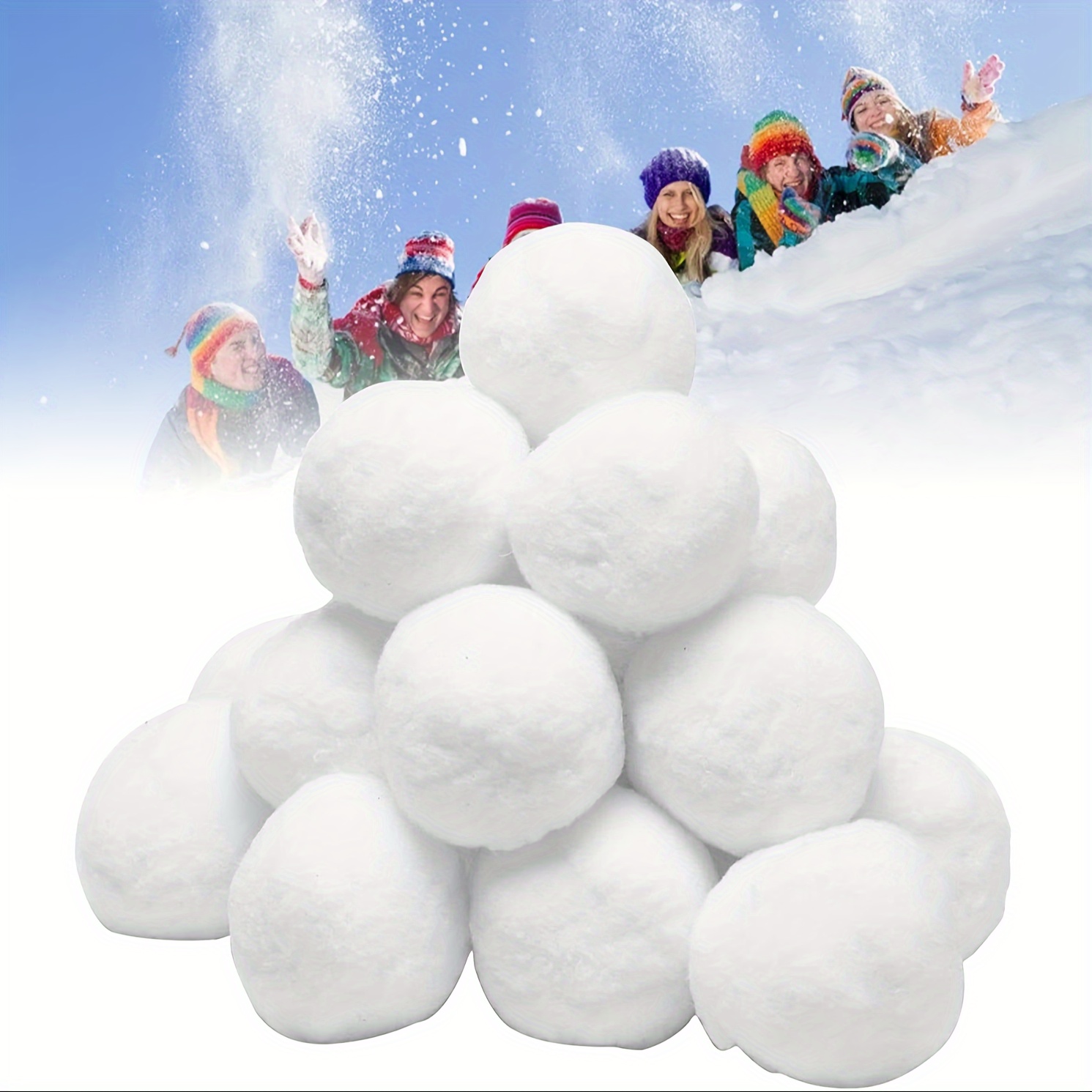 50-PK Fake Snowballs for Kids I Indoor Snowball Fight Set I Artificial  Snowballs for Kids Indoor & Outdoor I Realistic White Plush Snowballs I