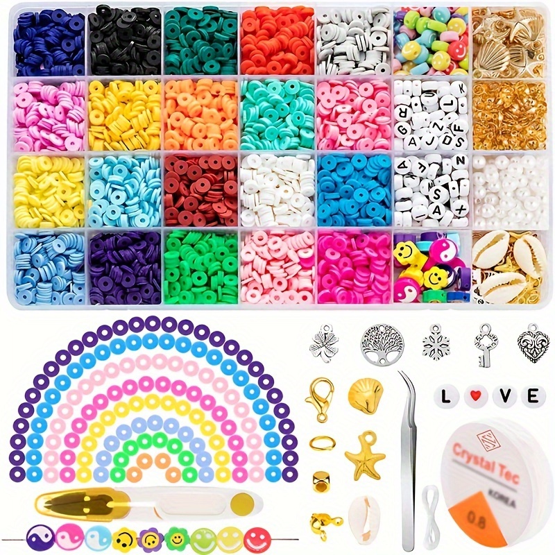 Fun Easy Diy Bracelet Making Kit Includes Clay Beads Preppy - Temu