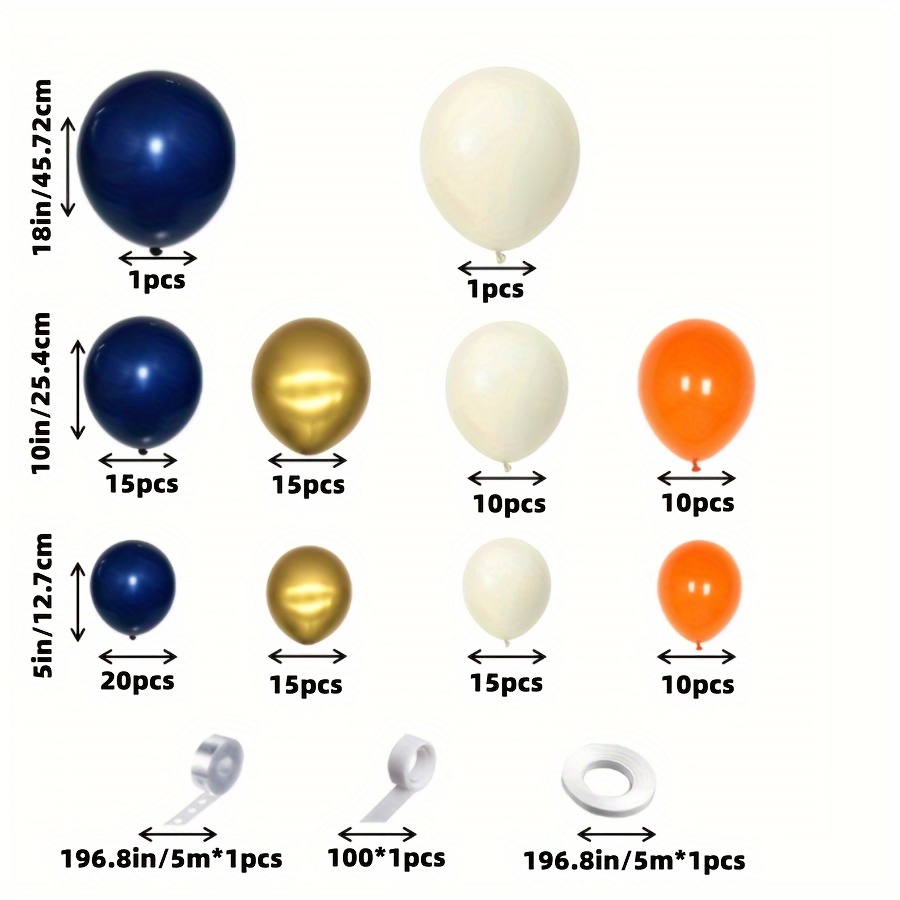 10/100 Piezas Kit Arco Guirnalda Globos Dorados Marino - Temu
