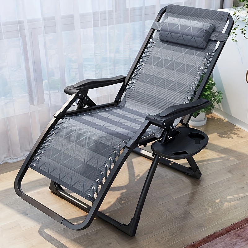 Silla de patio, muebles de exterior, silla de gravedad cero, juego de 2  sillas reclinables ajustables plegables para piscina, campamento, patio
