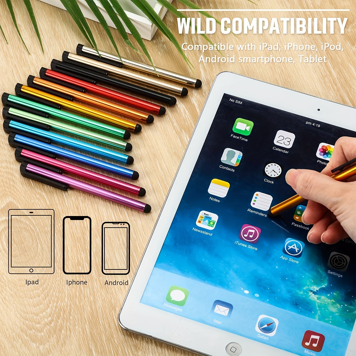 Universel Capacitif Actif Stylet Tactile Stylo Smart Ios / Android Apple  Ipad Téléphone Crayon Touch Dessin Tablette Smartphone
