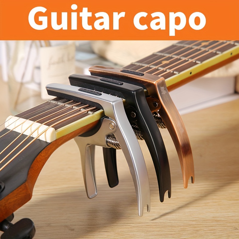 Cheap Aluminum Alloy Wood Color Guitar Capo for 6-string Folk Guitar  Electric Guitar with 3pcs Random