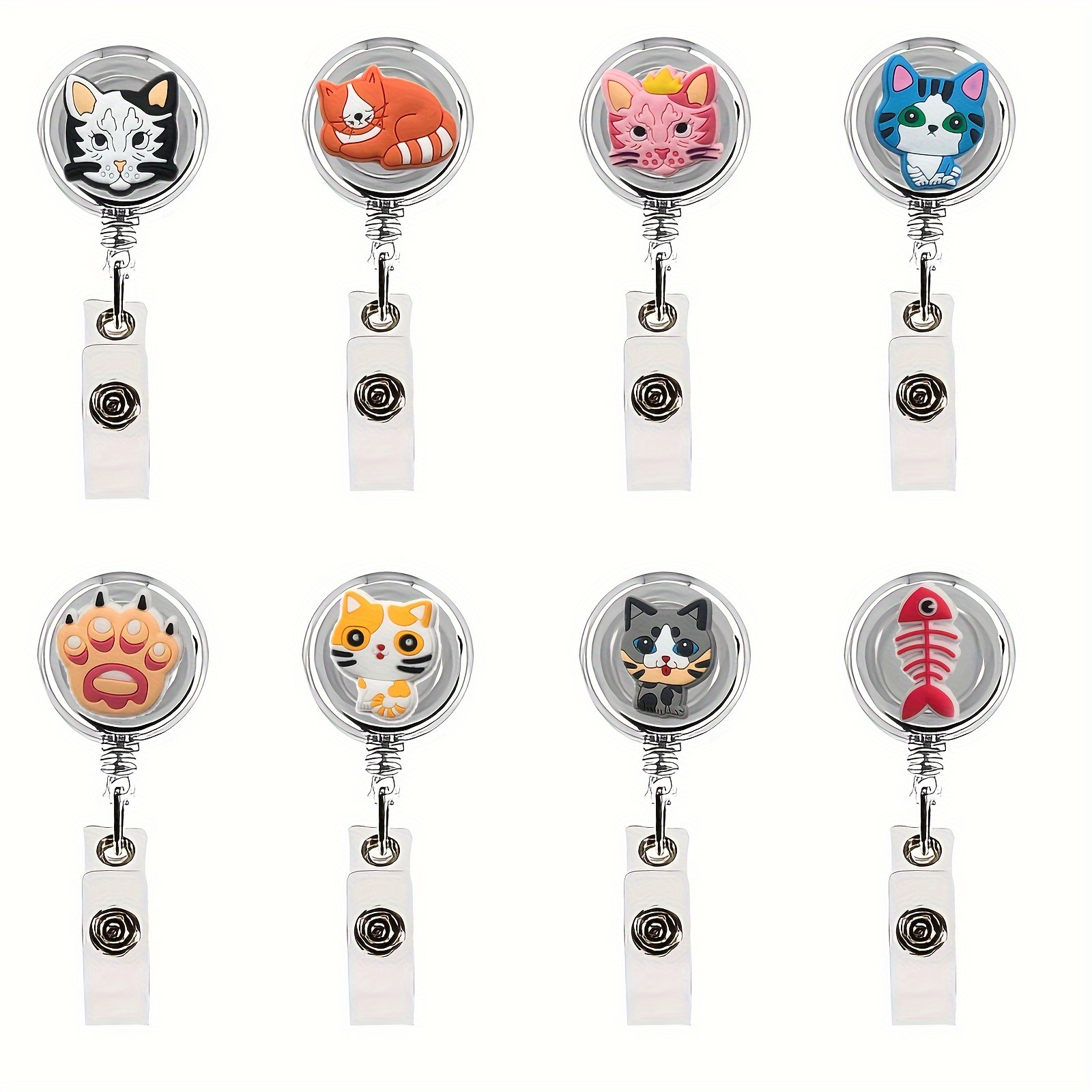 1pc Name Tag Holder Retractable ID Badge Reel Holder Cute Funny Dogs ID  Badge Reel Clip For Doctor, Nurse, Office Staff, Unique Gift