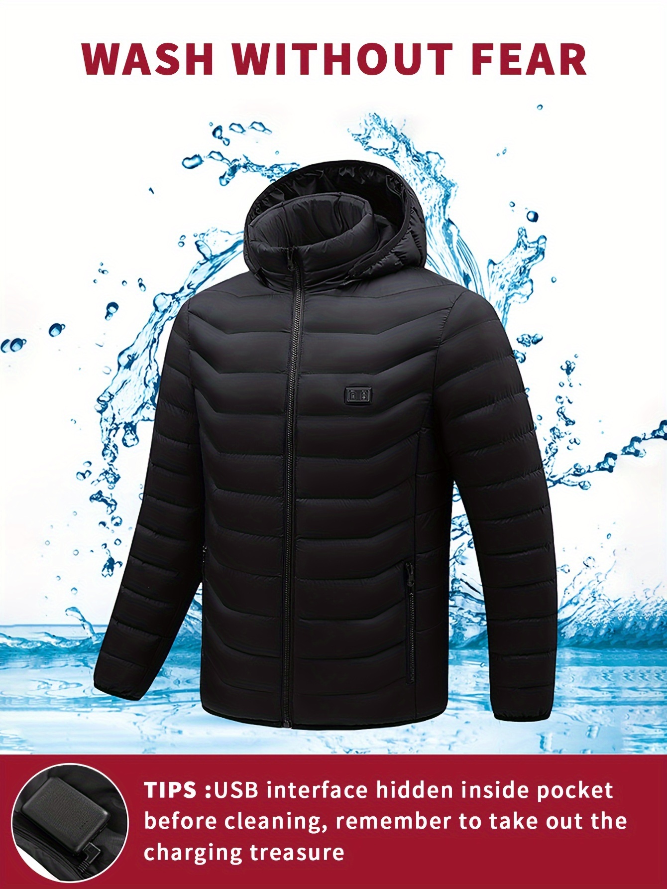 Men's 9 Area Heated Hooded Jacket Lightweight Outdoor - Temu