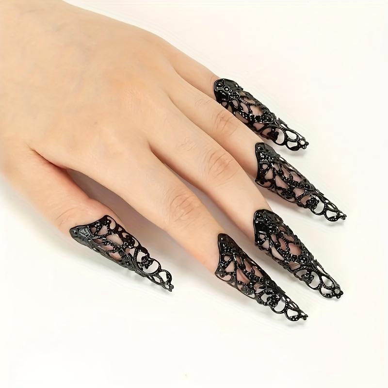 10 Pieces Finger Claws Cosplay Claws Rings Full Finger Set Retro Metal Nail  Punk Rock Nail Finger Armor Gothic Talon Nail Fingertip Claw for Cosplay