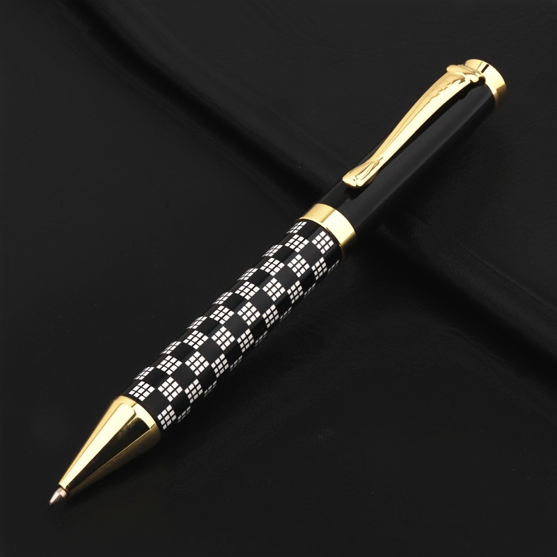 

Black And White Checkerboard Ballpoint Pen Fashion Metal Pen Elegant Smooth Blue Ink Refill Student School Business Office Great Gift For Friends Birthday