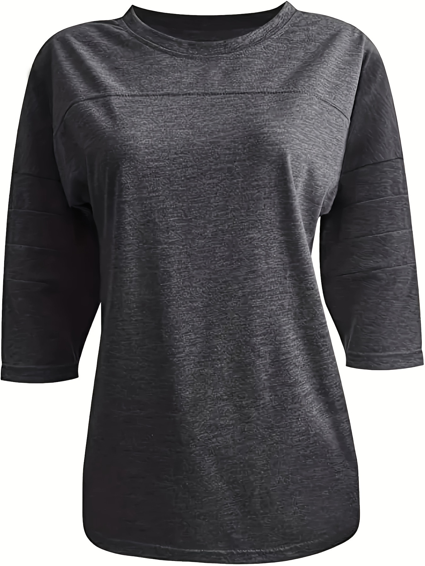 RKZDSR Womens 3/4 Sleeve T Shirts Loose Fit Plus Size Casual Round Neck  Three Quarter Sleeve Pullover Tee Shirts Top Loose Relaxed Fitted Comfy  Tshirt Blouse Gray XXXL 