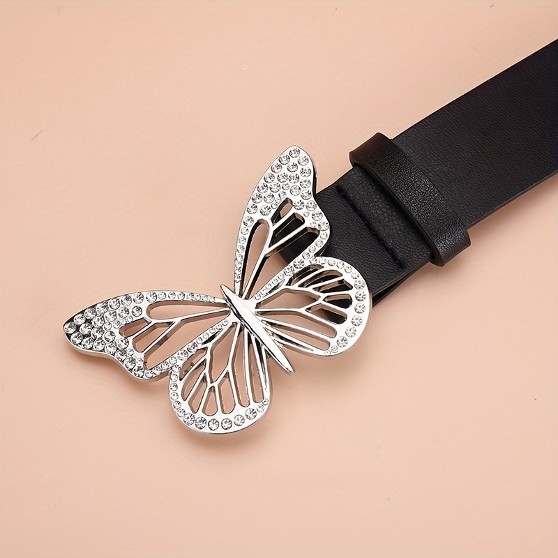 Hollow Butterfly Buckle Belt Rhinestone Inlaid Vintage - Temu