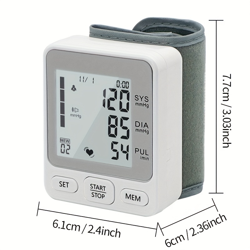 2.3 Inches LCD Display Wrist Blood Pressure Monitors With Ratings Home Use