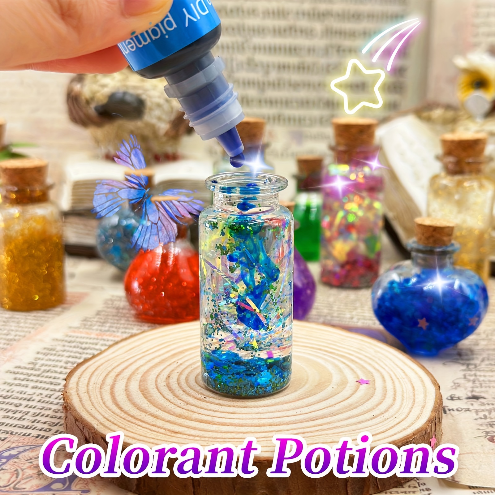 3 or 5 Mini Potion Bottles, Fairy Miniature Bottles, Magic Mini