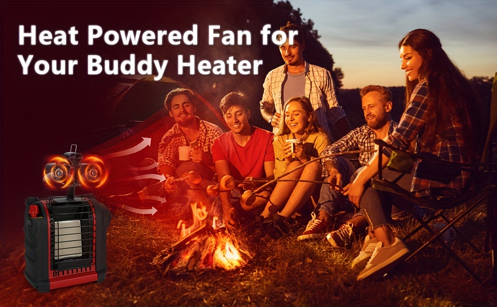   6 blade heat powered wood stove fan with magnetic thermometer non electric ideal for wood pellet log burners details 5