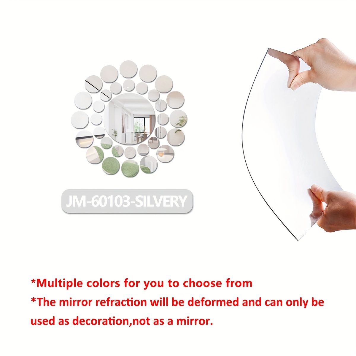 White round Wall Mirror Sticker, For Living Room, Size/Dimension: 20x30 at  Rs 115/piece in Mumbai