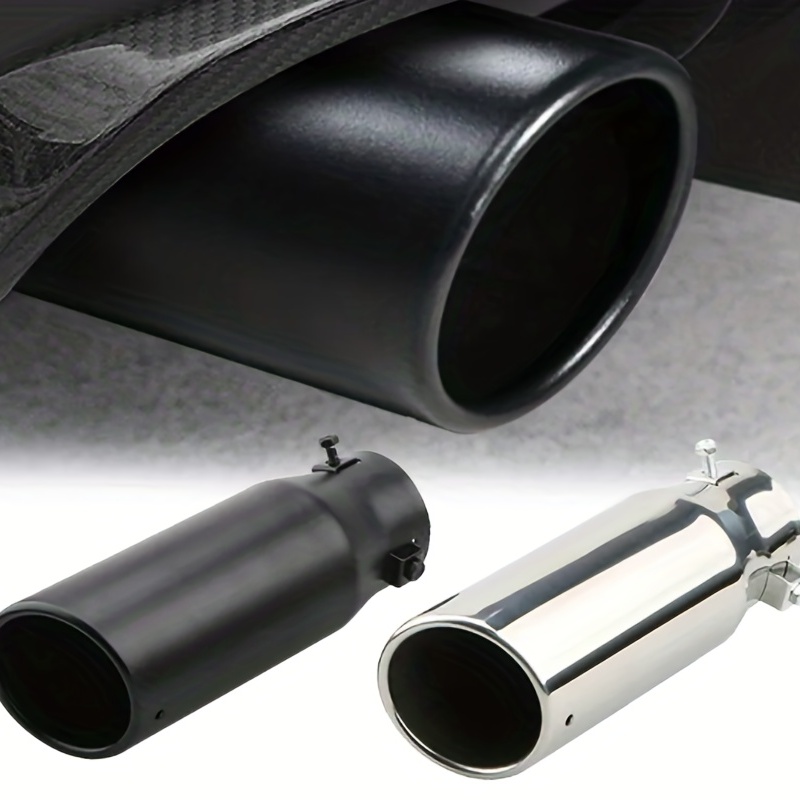 2.5-inch Intake And 3-inch Exhaust. Automotive Exhaust Muffler Head 21CM  Stainless Steel Silver Black Exhaust Pipe