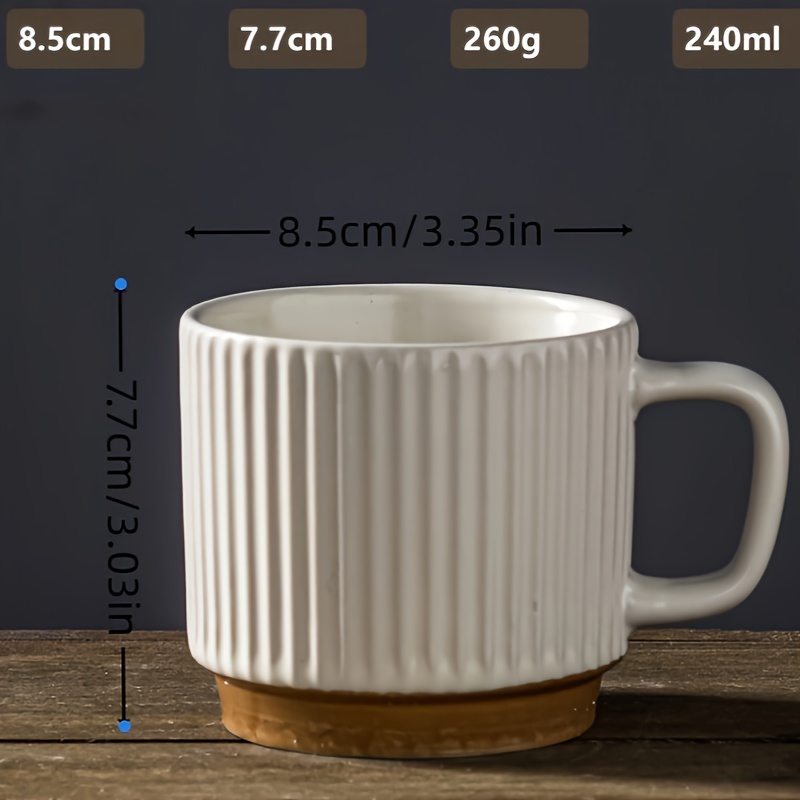 Short Ceramic Coffee Mug - Stripes