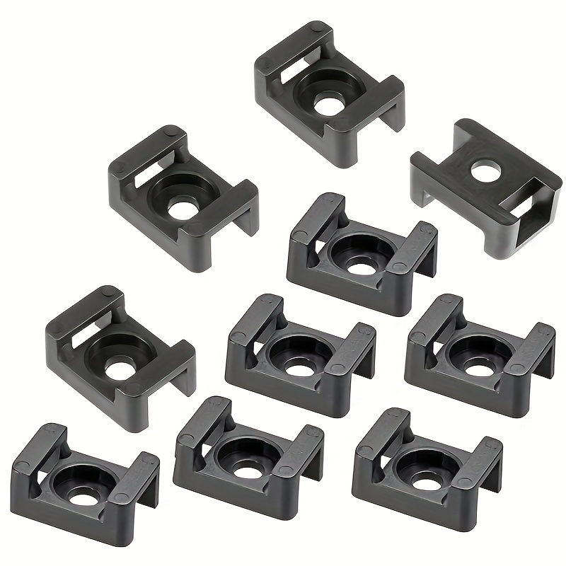 

50pcs Cable Zip Tie Base Type Mounts, Cable Tie Mounting, High Strength, Black Zip Tie Bases For Wire Management, Permanently To Wall, Desk Or Baseboard, Run Cords At Your Home Or Office