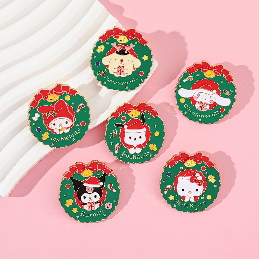 Hello Kitty 6-Piece Enamel Pin Set, Anime Pins for Backpacks, Hats Etc.