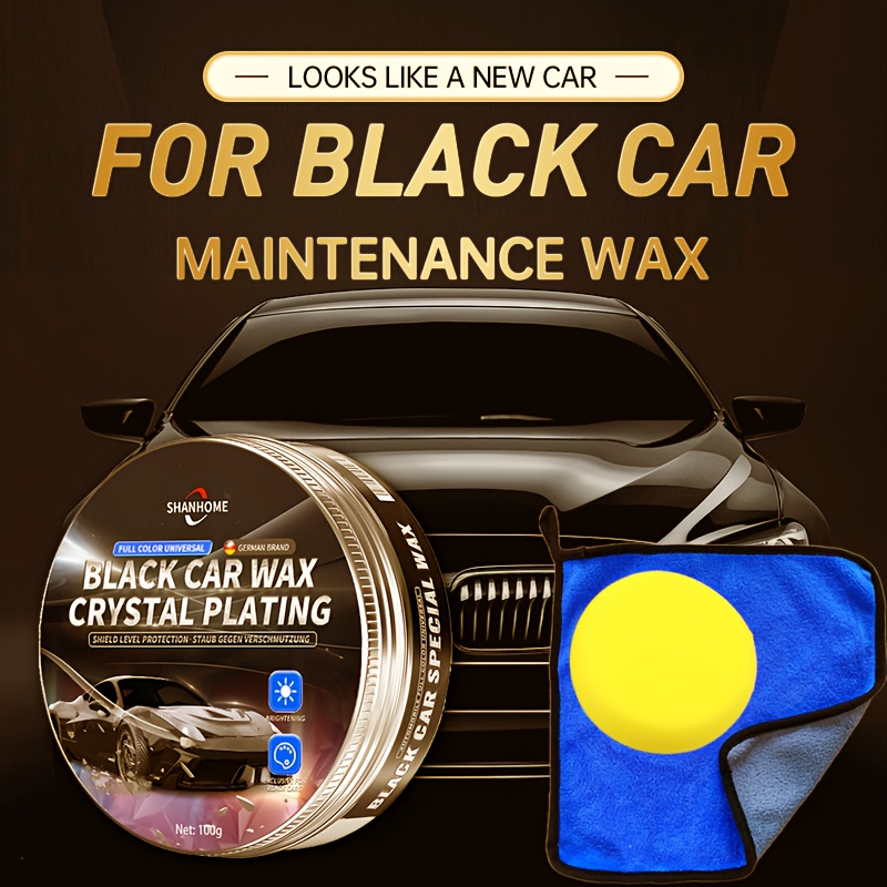 1pc 3.53oz Car Wax Only For Black Car Wax Decontamination Brightening  Scratch-resistant And Polishing Wax Plating Waxing With Sponge