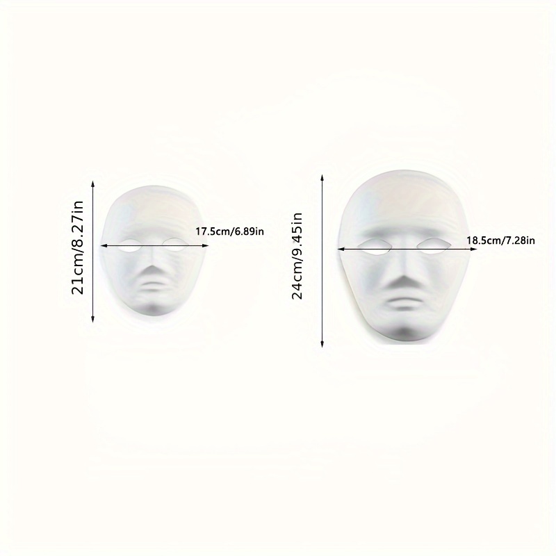 masque vierge 5 pièces masque blanc adulte masque de dessin bricolage blanc  accessoire de fête papeterie marqueur-feutre