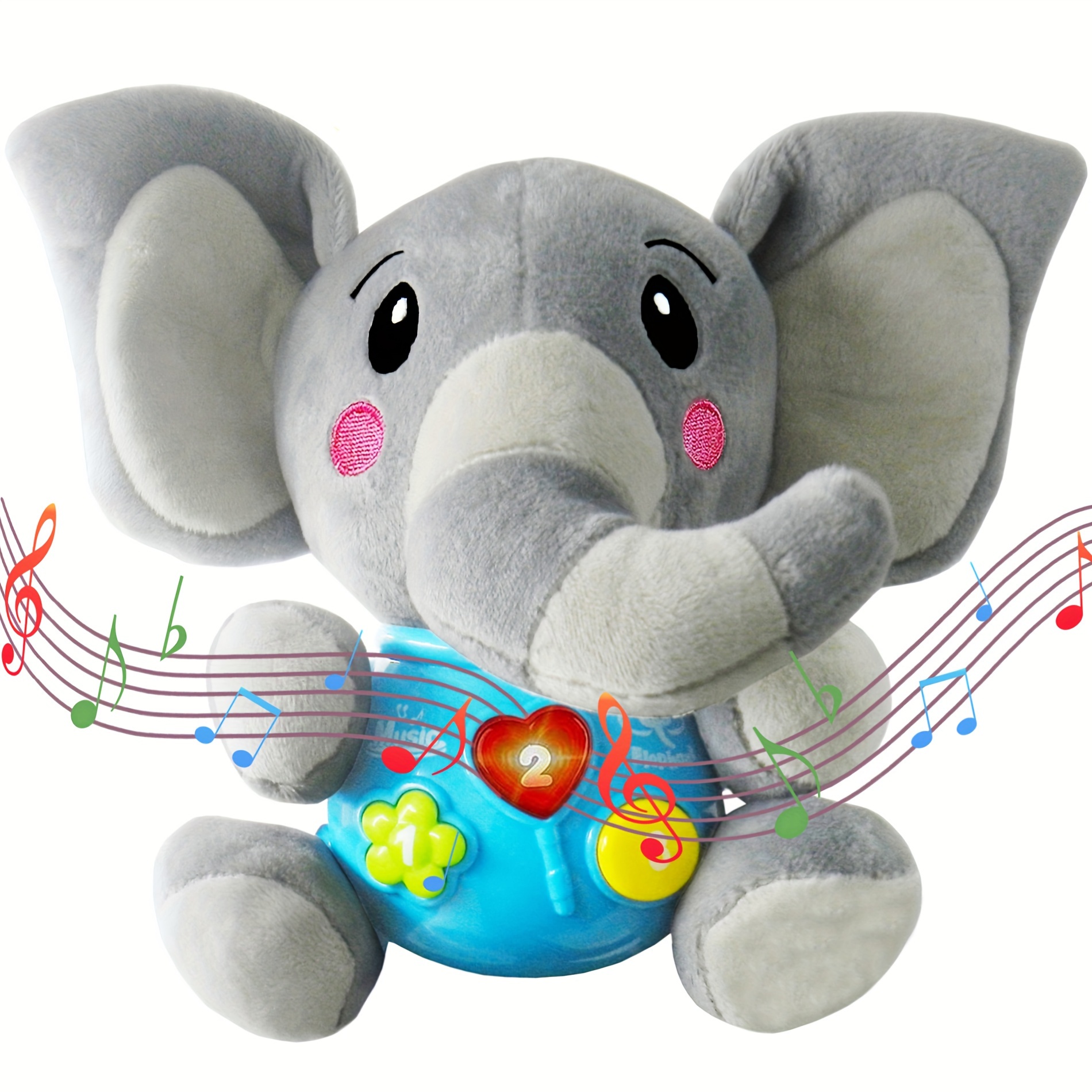 Juguetes de elefante de peluche para bebés de 0, 3, 6, 9 y 12 meses,  juguetes musicales mejorados para bebés recién nacidos, juguetes musicales  para
