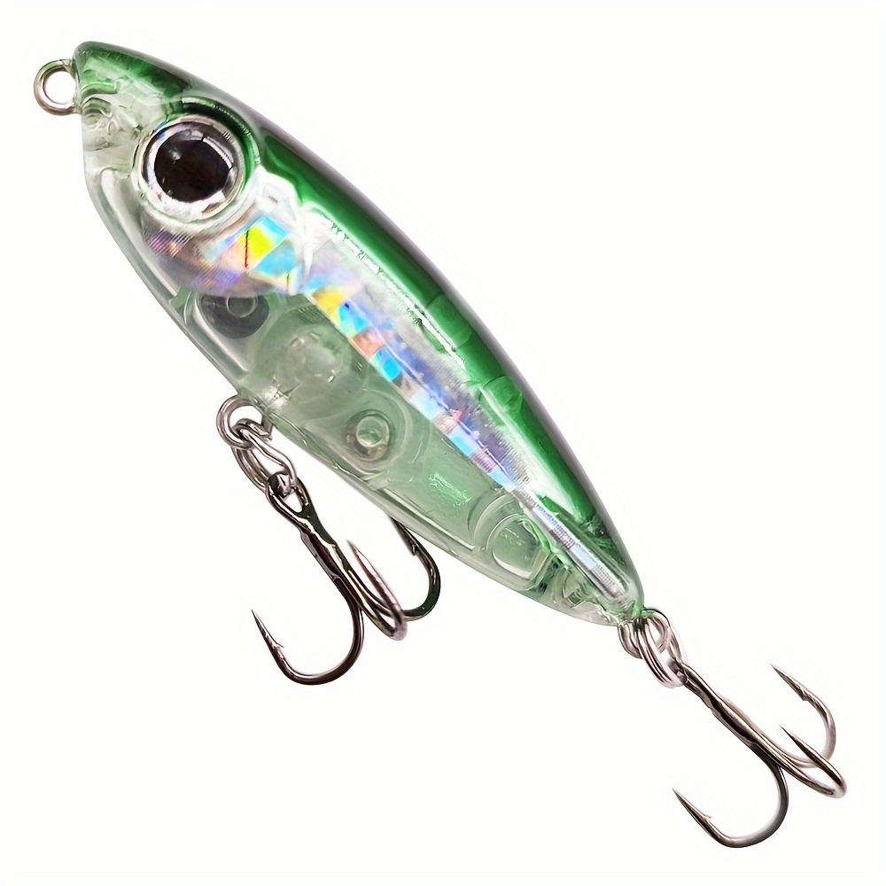 1pc Topwater Fishing Lure With 2 Treble Hooks, Artificial Bait Hard With  Rotating Tail, Outdoor Fishing Tackle