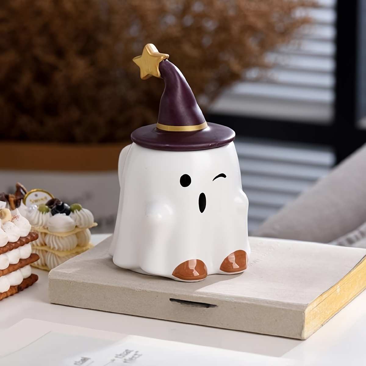 Halloween Ghost Coffee Mug Ceramic Coffee Cups Cute Kawaii - Temu