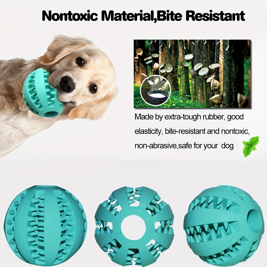 1pcs Puppy Teething Chew Toy Rubber Snack Ball Interactive Toy For