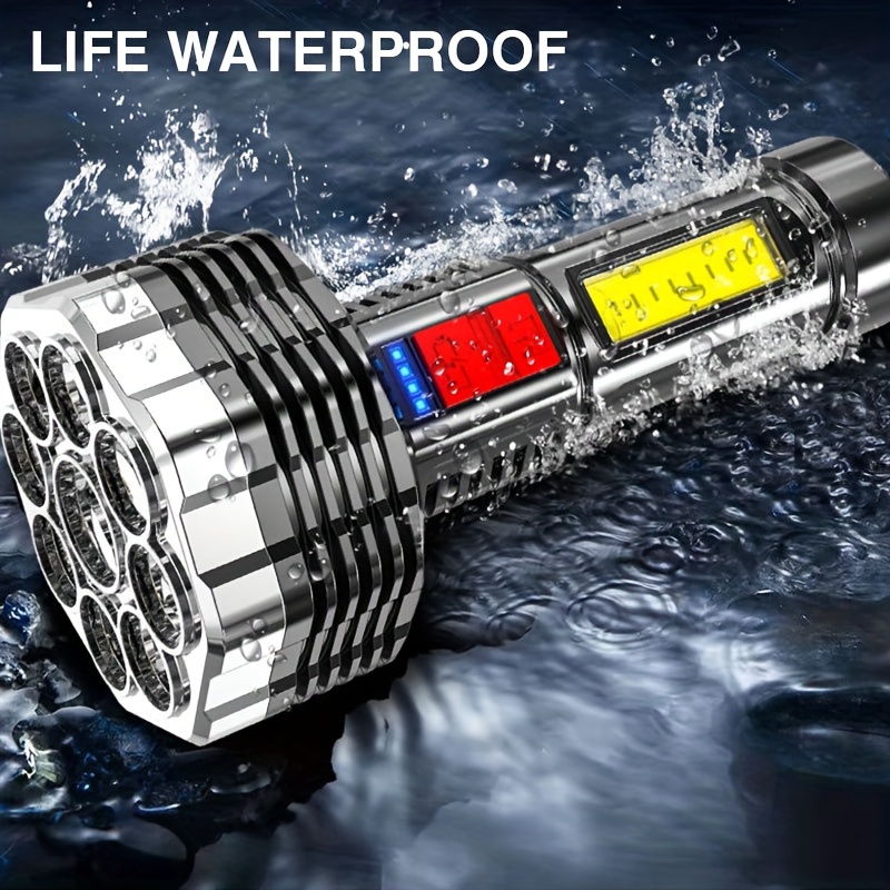 the new 9led cob flashlight 5 kinds of lighting modes intelligent electric display usb charging mostly used for walking night running lights details 5