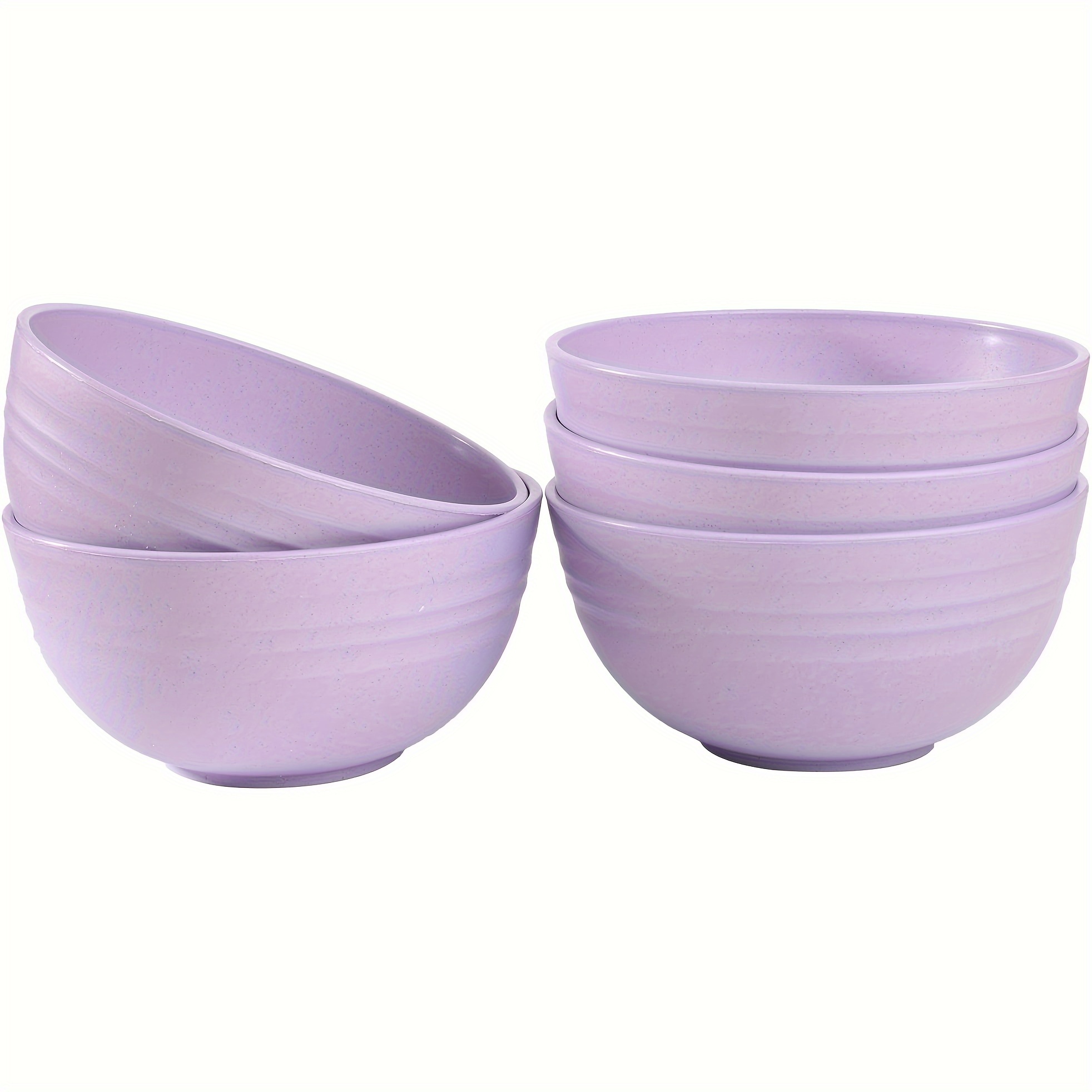 

5pcs Dinnerware Sets, Unbreakable Cereal Bowls, 5.3*2.4inch, Lightweight Bowl For Everyone, Food-safe Bowls, Dishwasher Microwave For Rice, Noodle, Snack, Salad And Soup, Purple, Dining & Entertaining