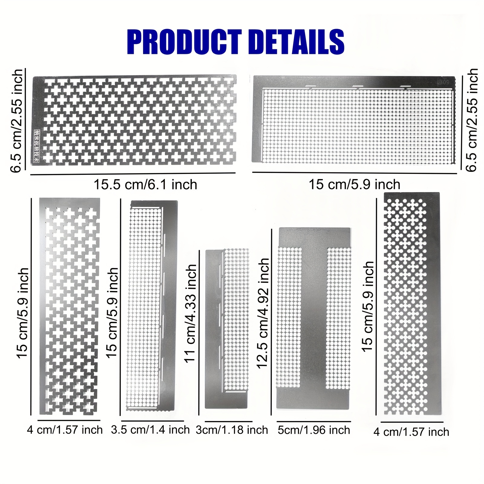 1 Piece 5D Diamond Painting Ruler Stainless Steel DIY Drawing Tool With 250  Blank Grids Plum Mesh Ruler for Diamond 