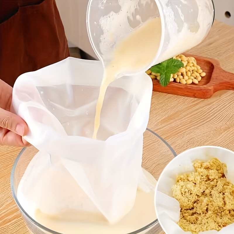 Nut Milk Bag Soy Milk Filter Bag Reusable Almond Milk Bag - Temu