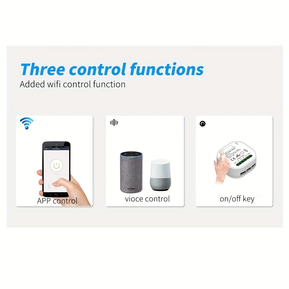 Interruttore intelligente WIFI, Smart Gate integrato, telecomando dopo  applicazione, compatibile con Alexa Echo e Google Assistant