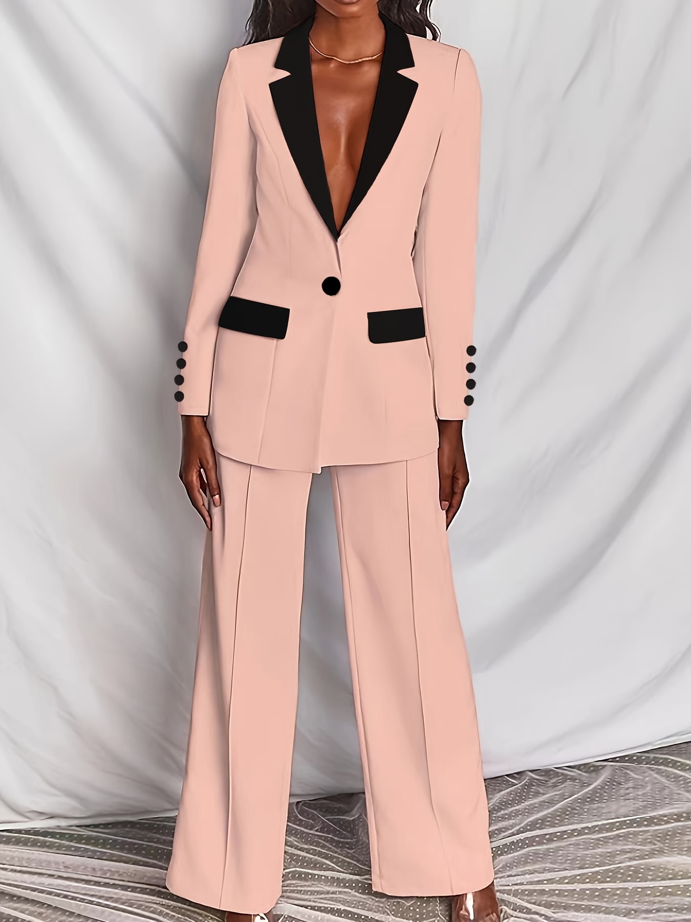 Two Pieces Pants Suit For Women - Temu