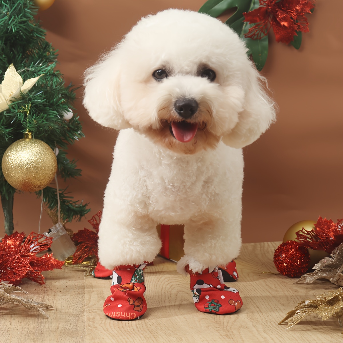 Christmas dog clearance slippers